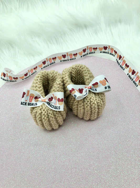 Chaussons au tricot "#snack goals"