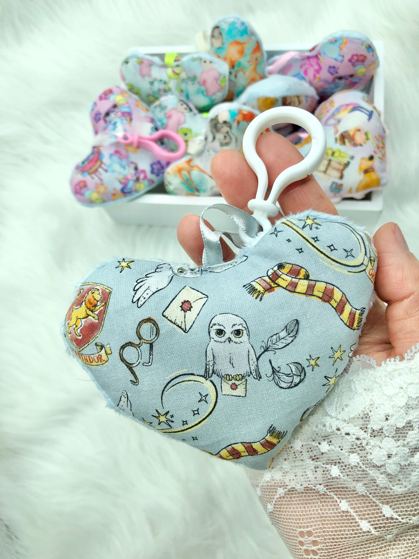 Porte-clés coeur "Hedwige, Harry Potter"