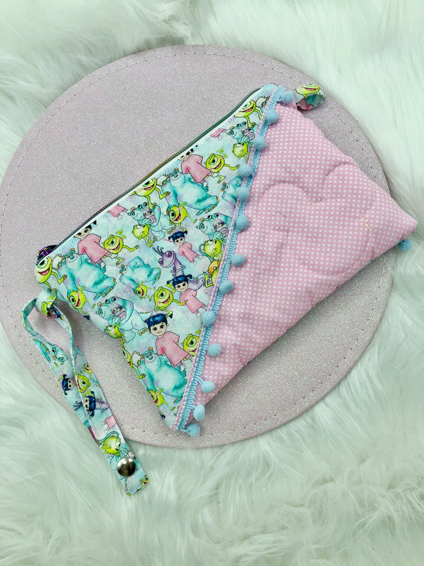 Pochette en tissu "Monstres et Cie"