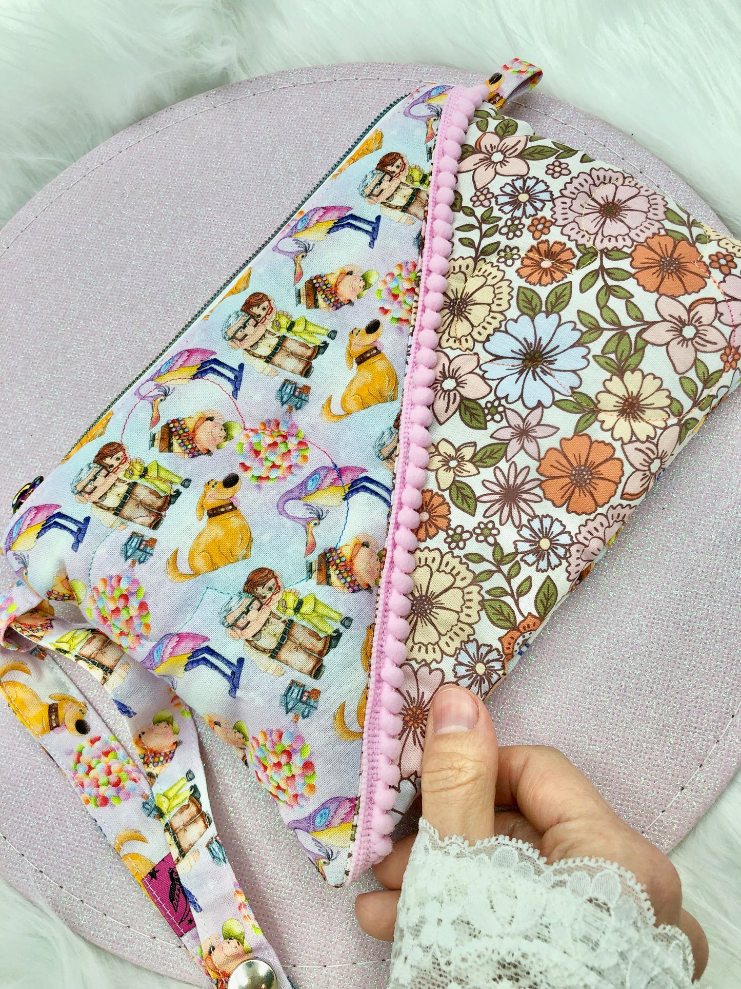 Pochette en tissu "Là haut"