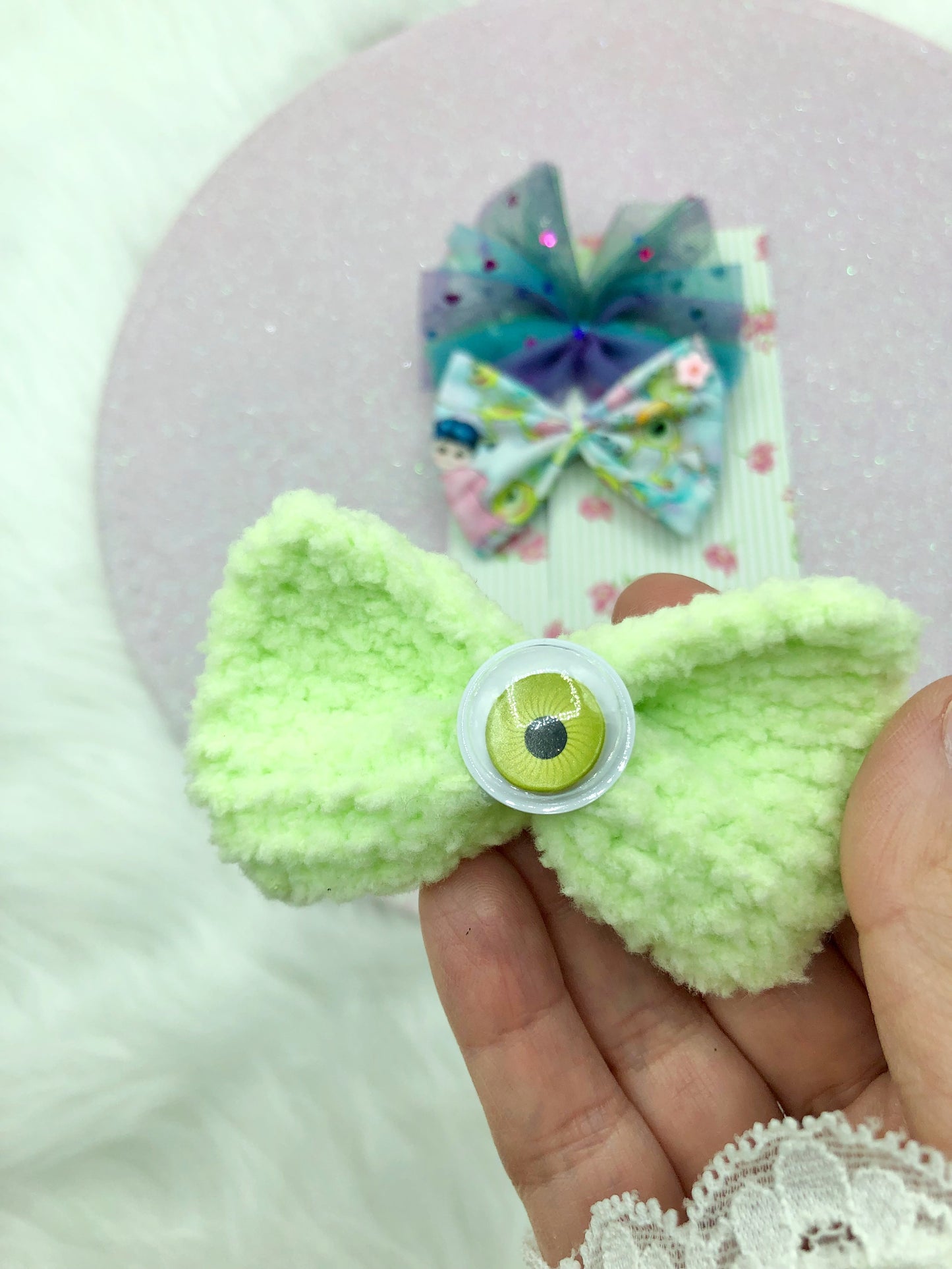 Barrettes cheveux "Monstres et Cie"