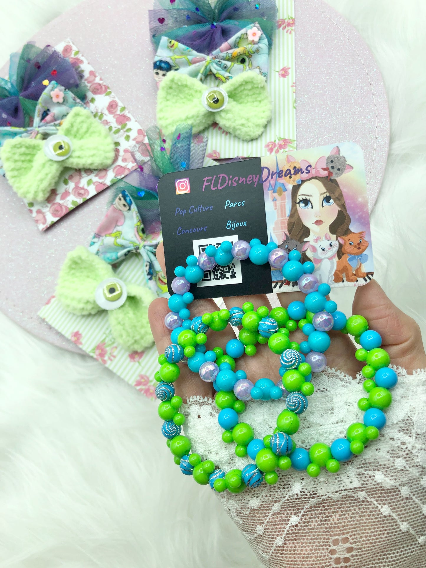 Barrettes cheveux "Monstres et Cie"