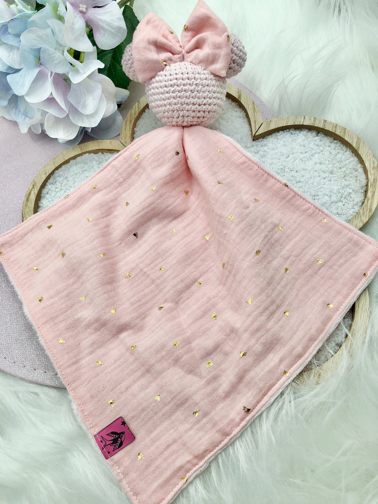Doudou lange "Minnie" rose