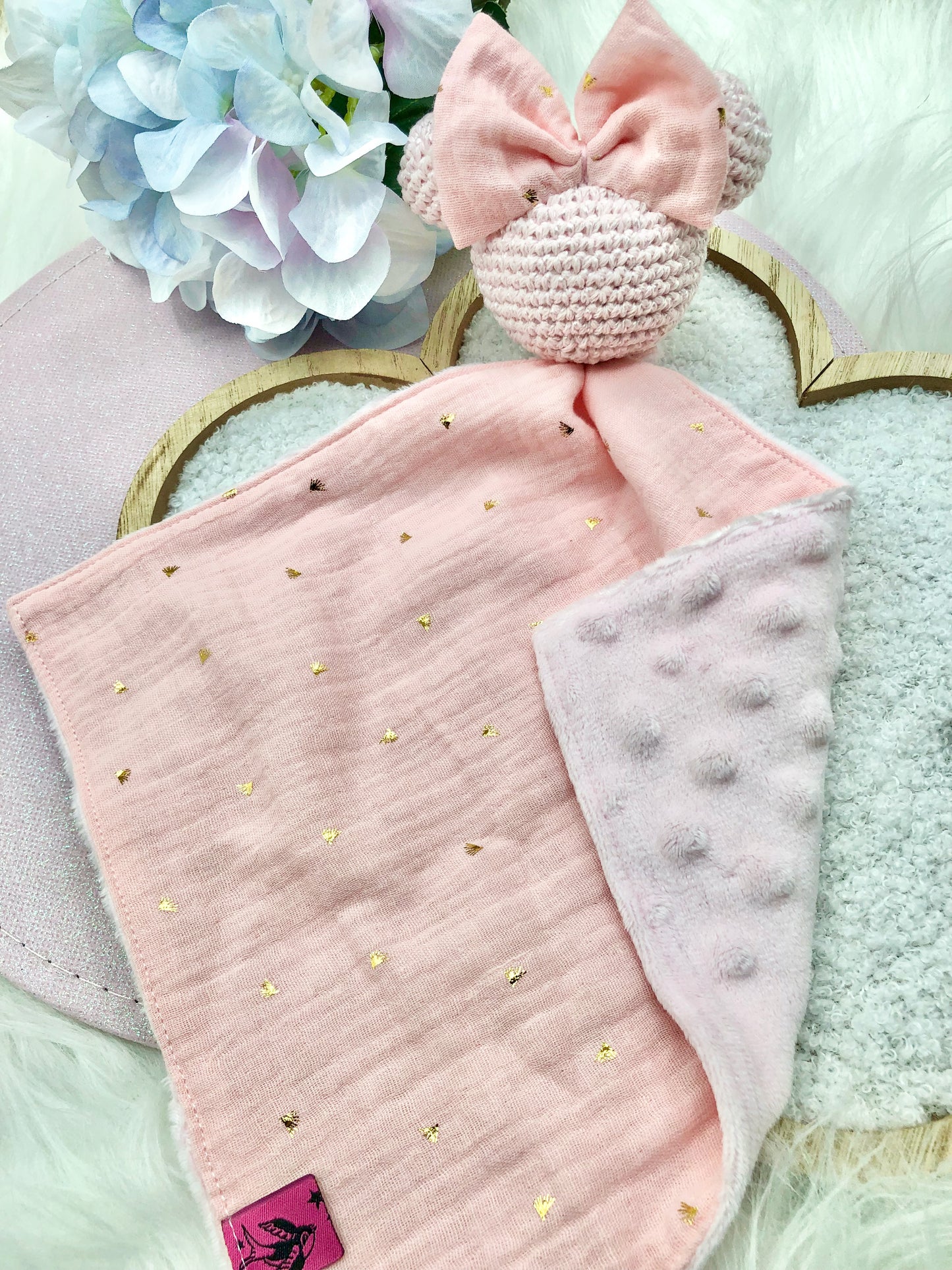Doudou lange "Minnie" rose