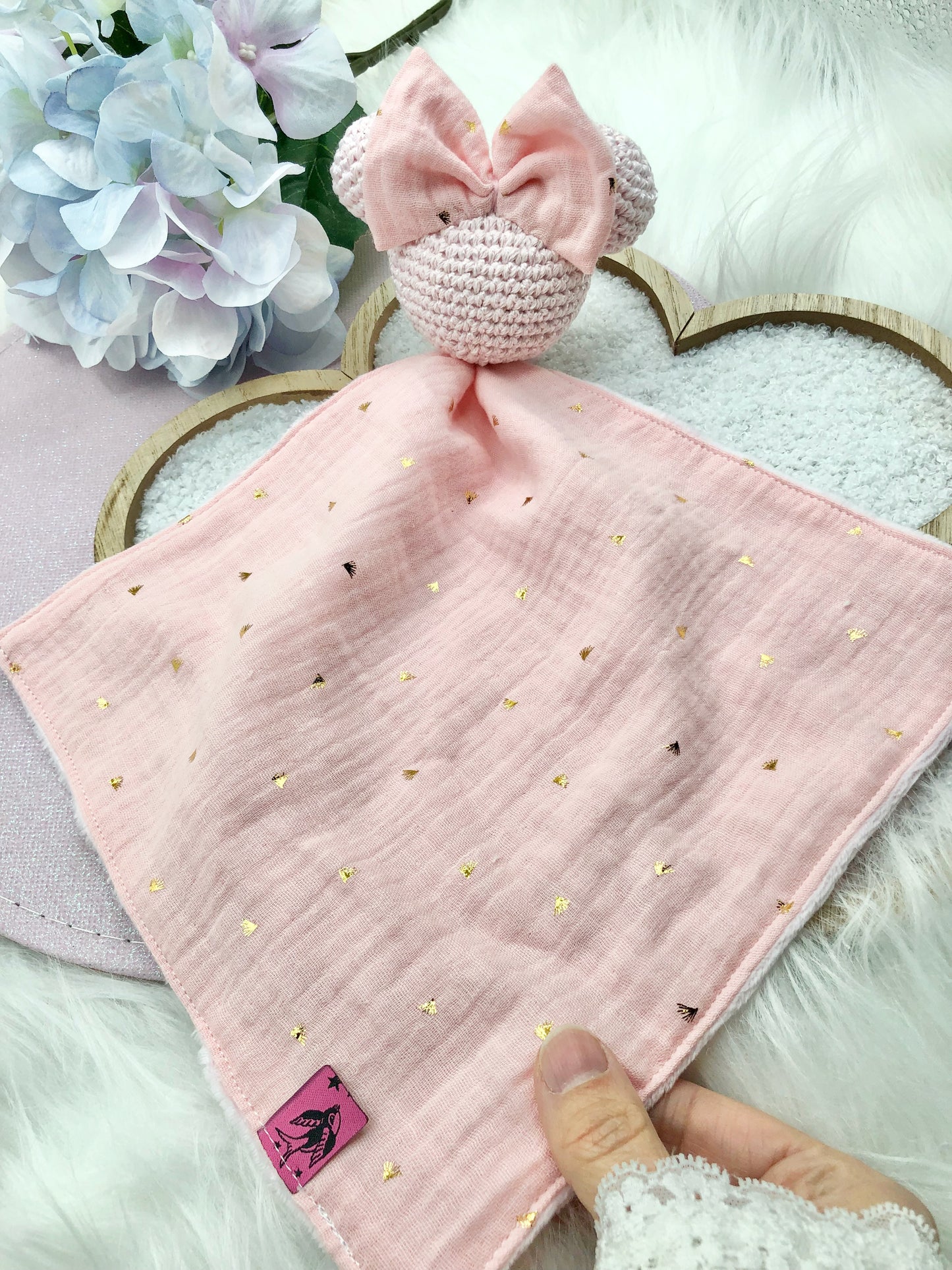 Doudou lange "Minnie" rose
