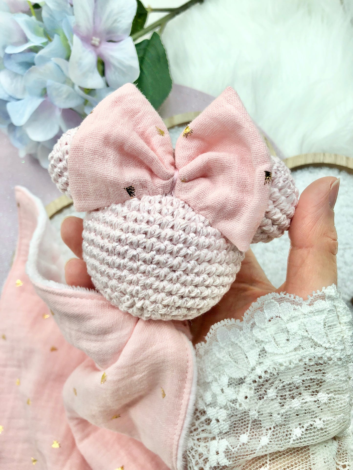 Doudou lange "Minnie" rose