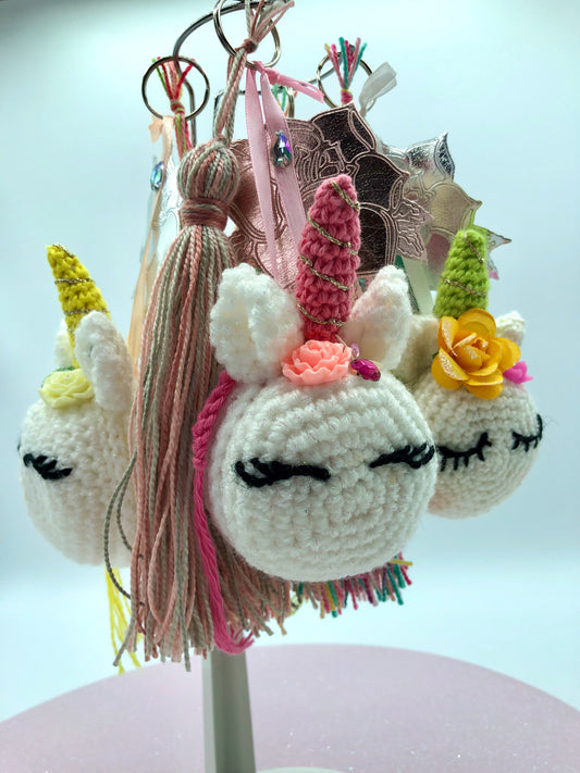 Bijou de sac/porte-clé - macaron licorne