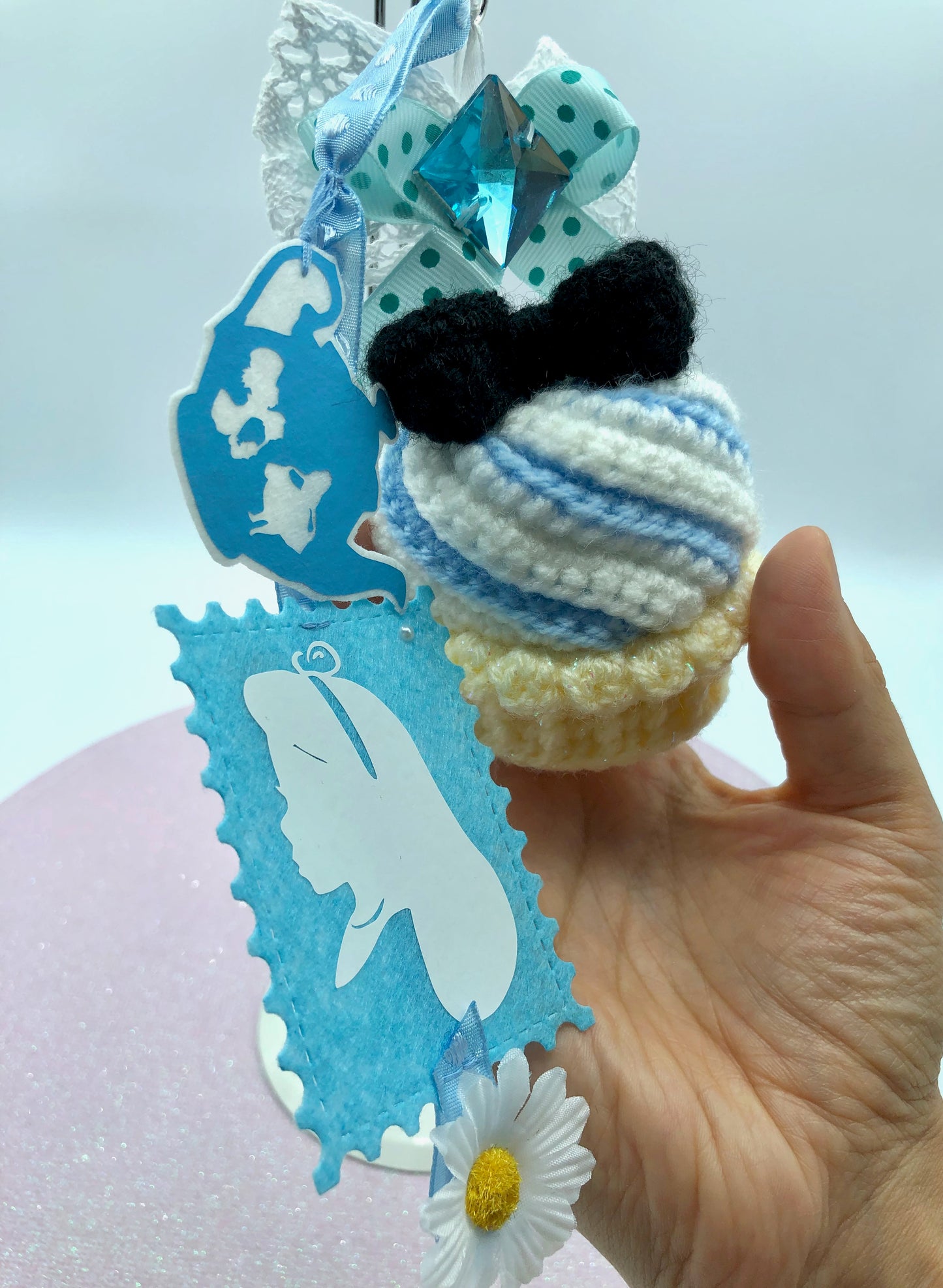Bijou de sac/porte-clé - cupcake du pays des merveilles - Alice
