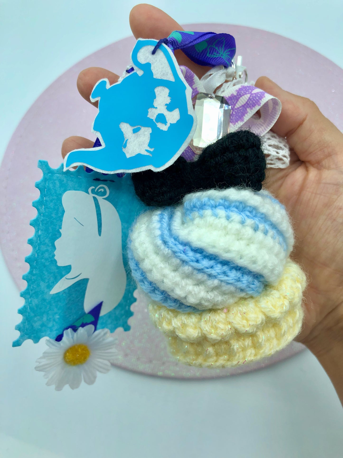 Bijou de sac/porte-clé - cupcake du pays des merveilles - Alice