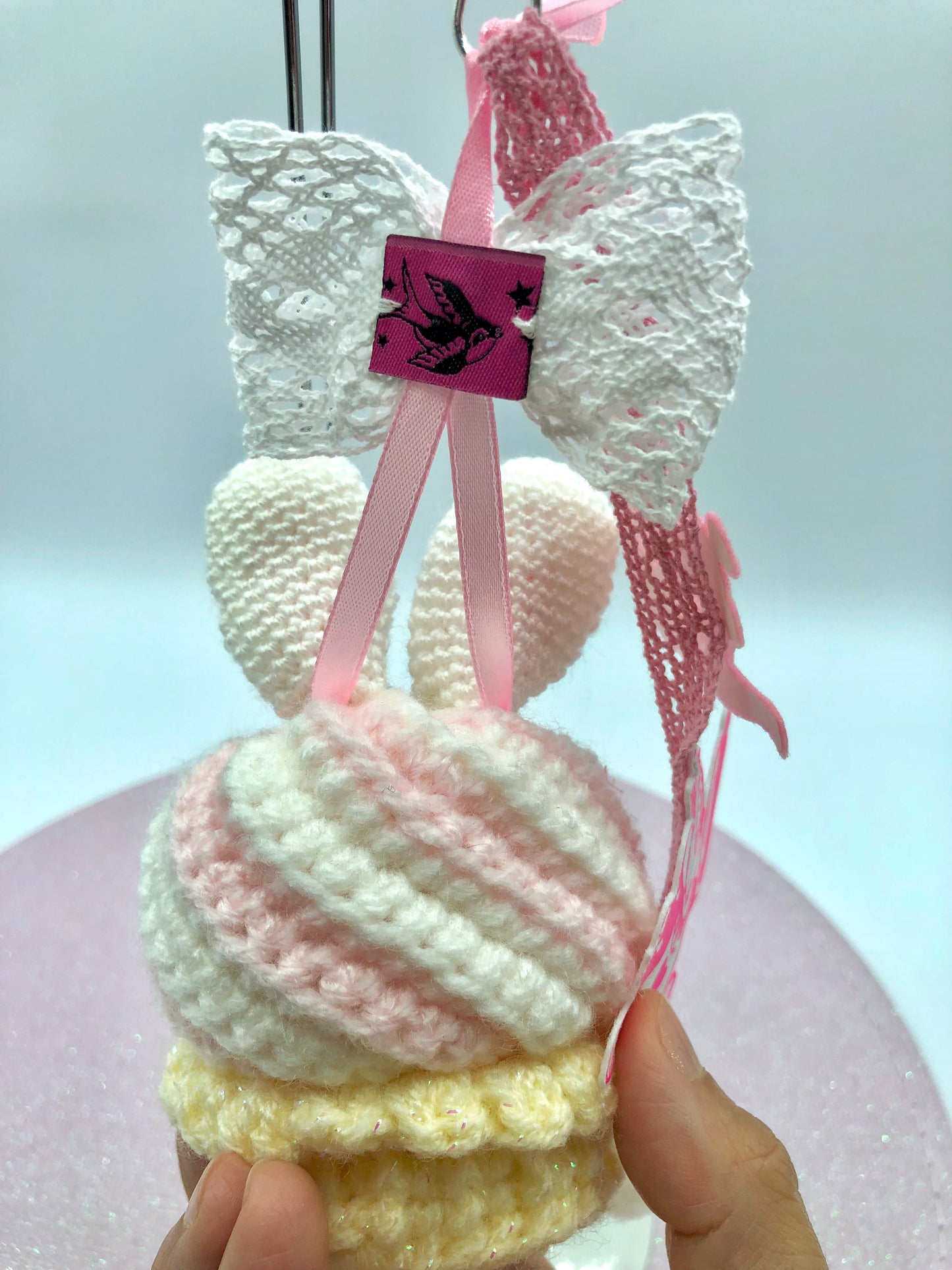 Bijou de sac/porte-clé - cupcake du pays des merveilles - lapin