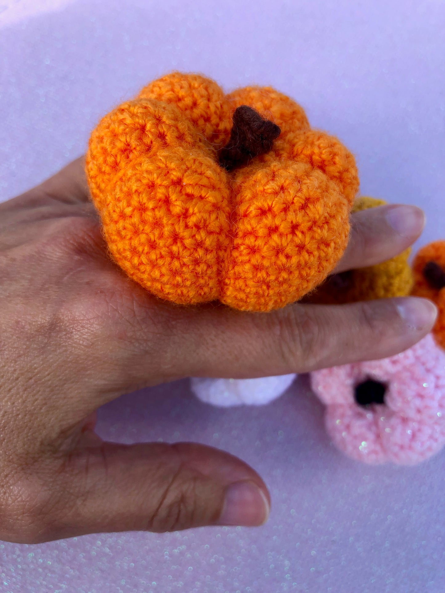 Bague citrouille au crochet