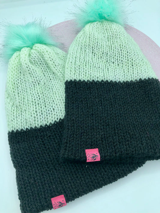 Bonnet noir/menthe